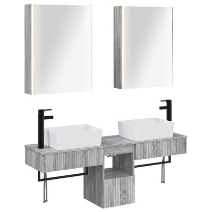 Bathroom Cabinet Set 5 pcs Grey Sonoma Engineered Wood