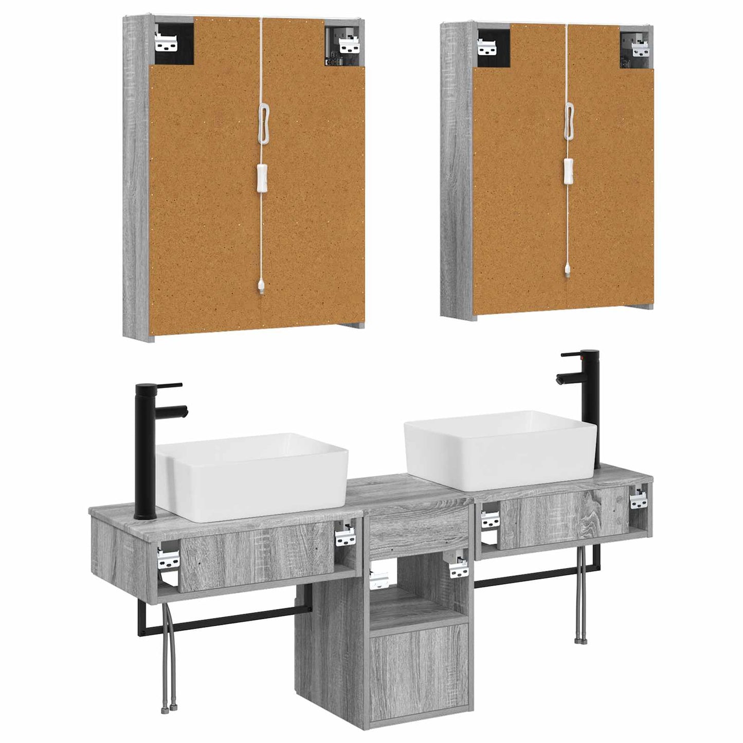 Bathroom Cabinet Set 5 pcs Grey Sonoma Engineered Wood