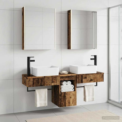 Bathroom Cabinet Set 5 pcs Old Wood Engineered Wood