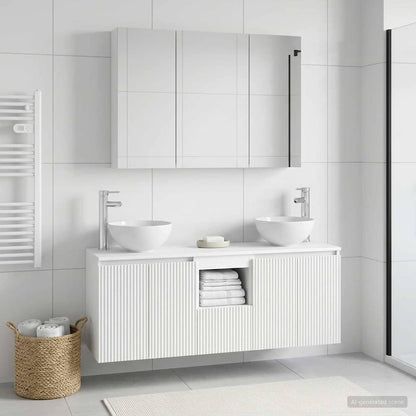 Bathroom Cabinet Set 4 pcs White Engineered Wood