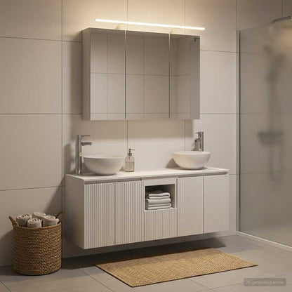 Bathroom Cabinet Set 4 pcs White Engineered Wood