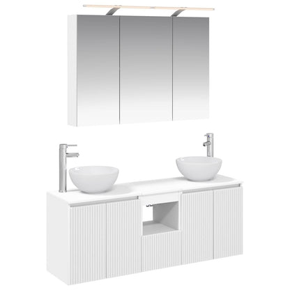 Bathroom Cabinet Set 4 pcs White 100 x 14.5 x 70 cm