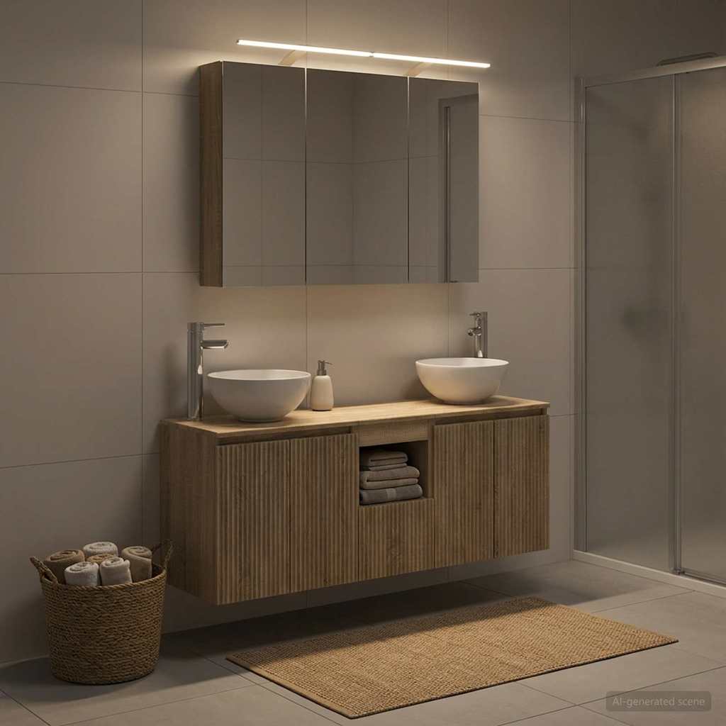 Bathroom Cabinet Set 4 pcs Sonoma Oak Engineered Wood