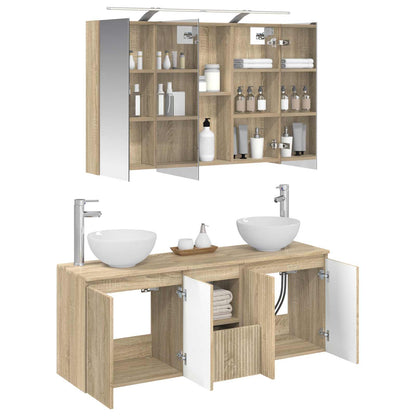 Bathroom Cabinet Set 4 pcs Sonoma Oak 100 x 14.5 x 70 cm