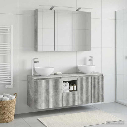 Bathroom Cabinet Set 4 pcs Concrete Grey Engineered Wood