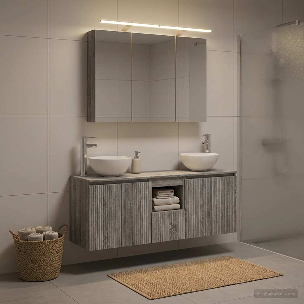 Bathroom Cabinet Set 4 pcs Grey Sonoma Engineered Wood