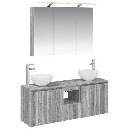 Bathroom Cabinet Set 4 pcs Grey Sonoma Engineered Wood