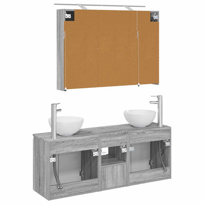 Bathroom Cabinet Set 4 pcs Grey Sonoma Engineered Wood
