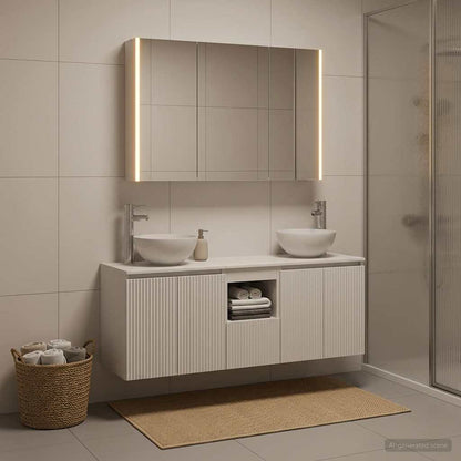 Bathroom Cabinet Set 4 pcs White Engineered Wood