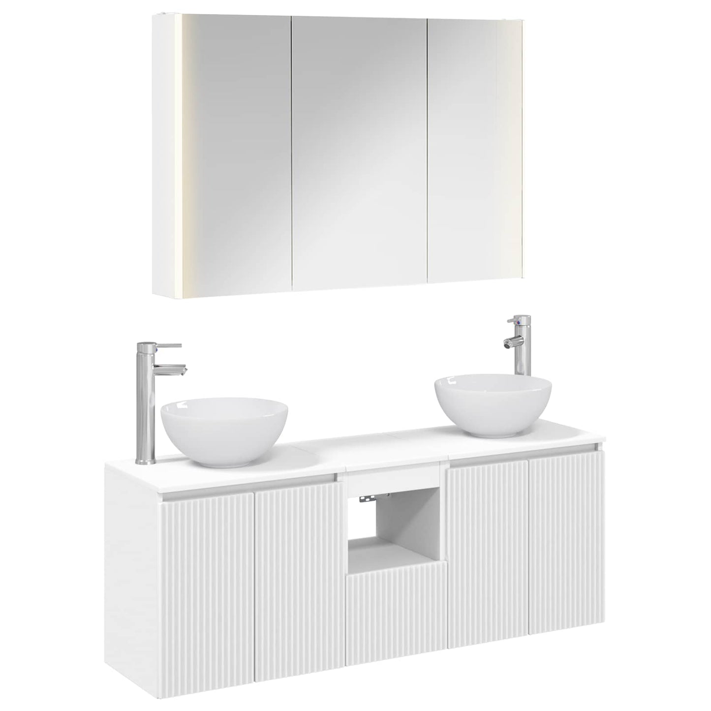 Bathroom Cabinet Set 4 pcs White 103.5 x 15.5 x 70 cm