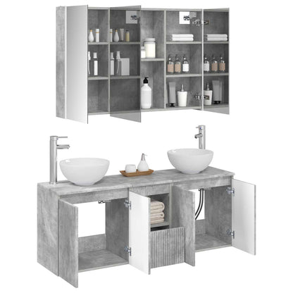 Bathroom Cabinet Set 4 pcs Concrete Grey Engineered Wood