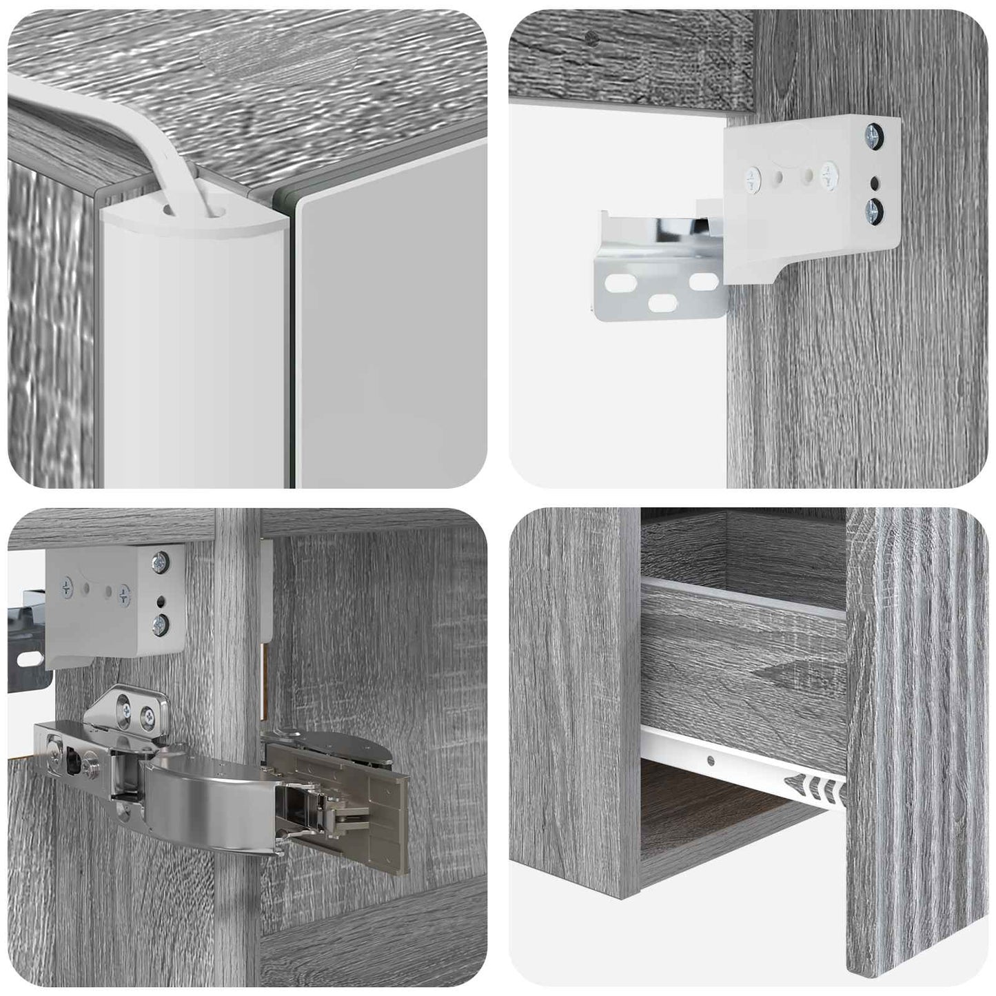 Bathroom Cabinet Set 4 pcs Grey Sonoma Engineered Wood