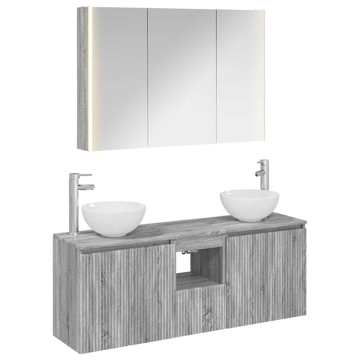 Bathroom Cabinet Set 4 pcs Grey Sonoma Engineered Wood
