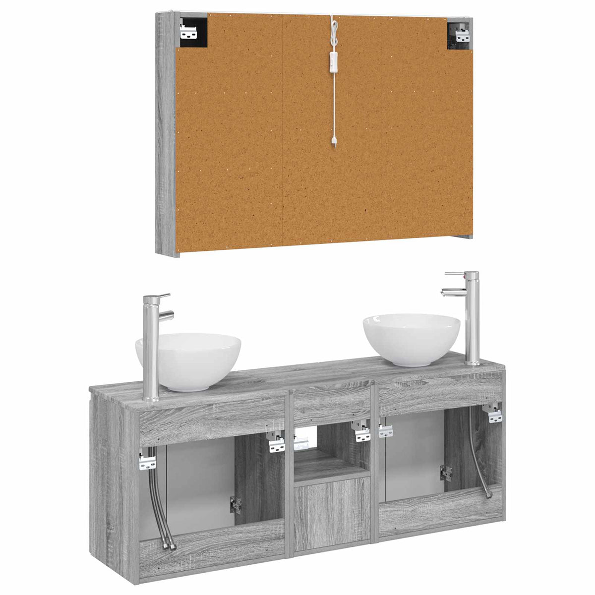 Bathroom Cabinet Set 4 pcs Grey Sonoma Engineered Wood