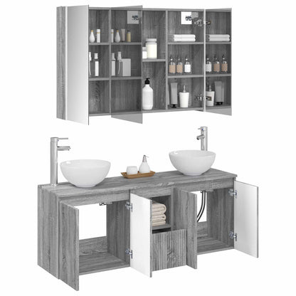 Bathroom Cabinet Set 4 pcs Grey Sonoma Engineered Wood