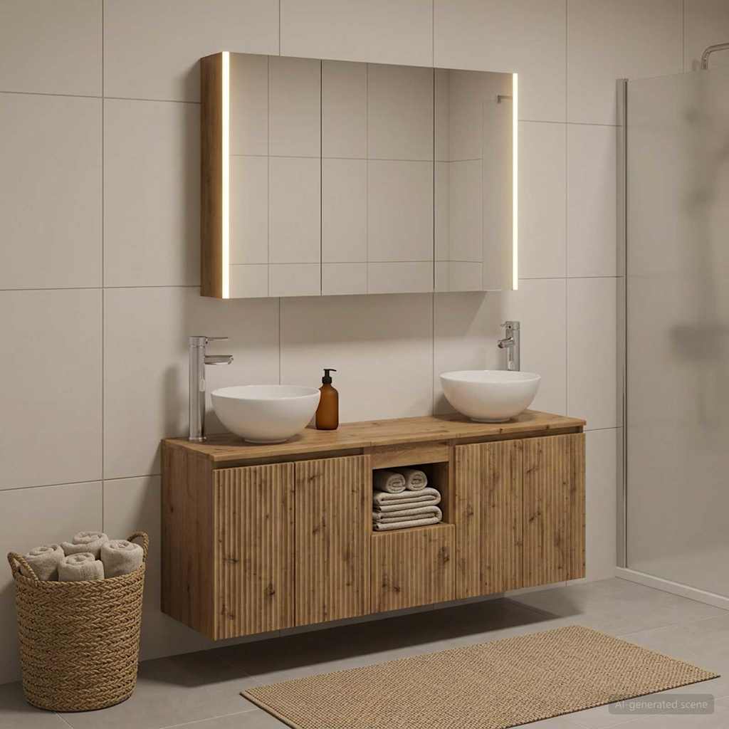 Bathroom Cabinet Set 4 pcs Artisan Oak Engineered Wood