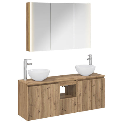 Bathroom Cabinet Set 4 pcs Artisan Oak Engineered Wood