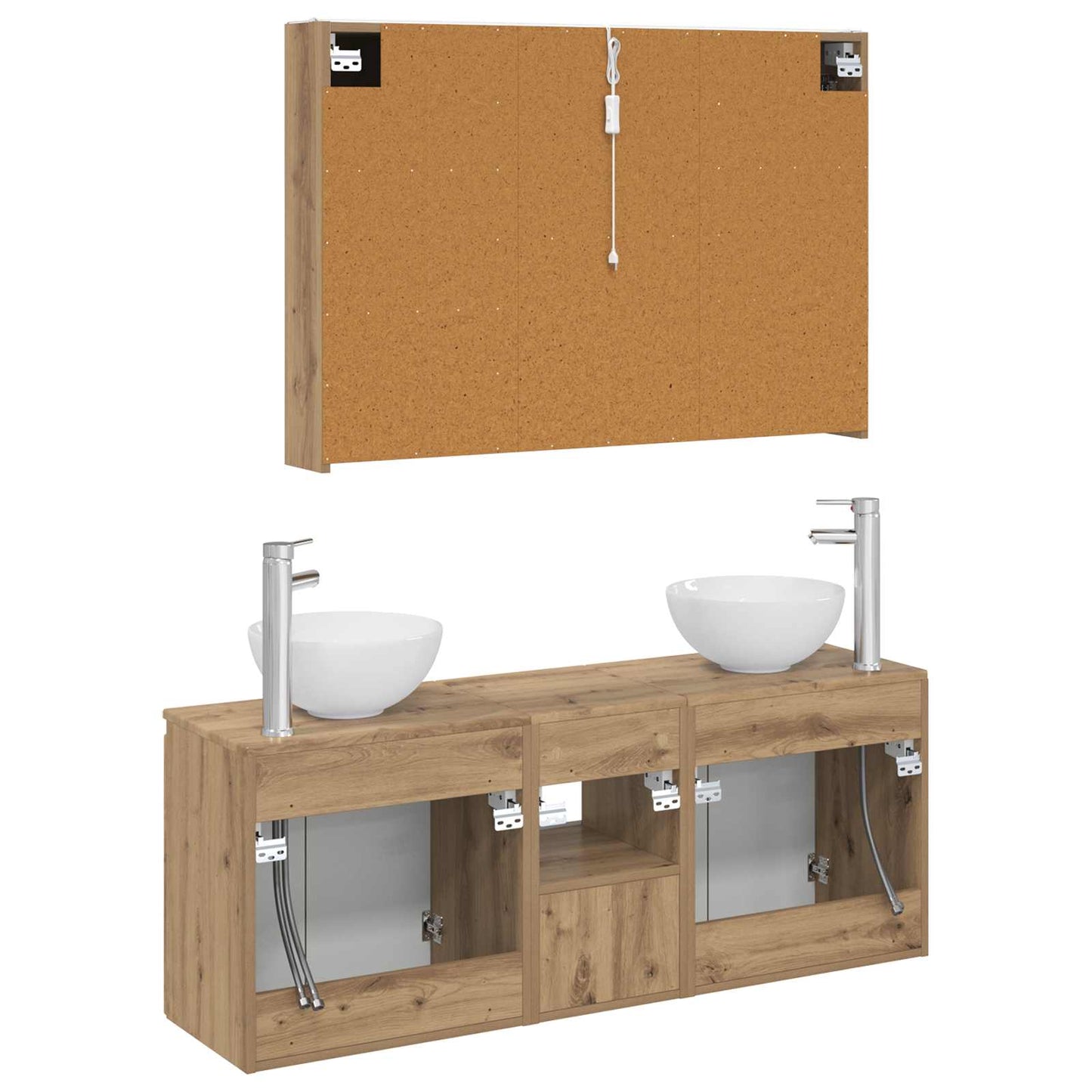 Bathroom Cabinet Set 4 pcs Artisan Oak Engineered Wood