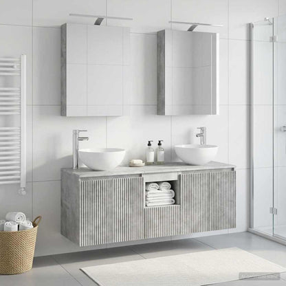 Bathroom Cabinet Set 5 pcs Concrete Grey Engineered Wood