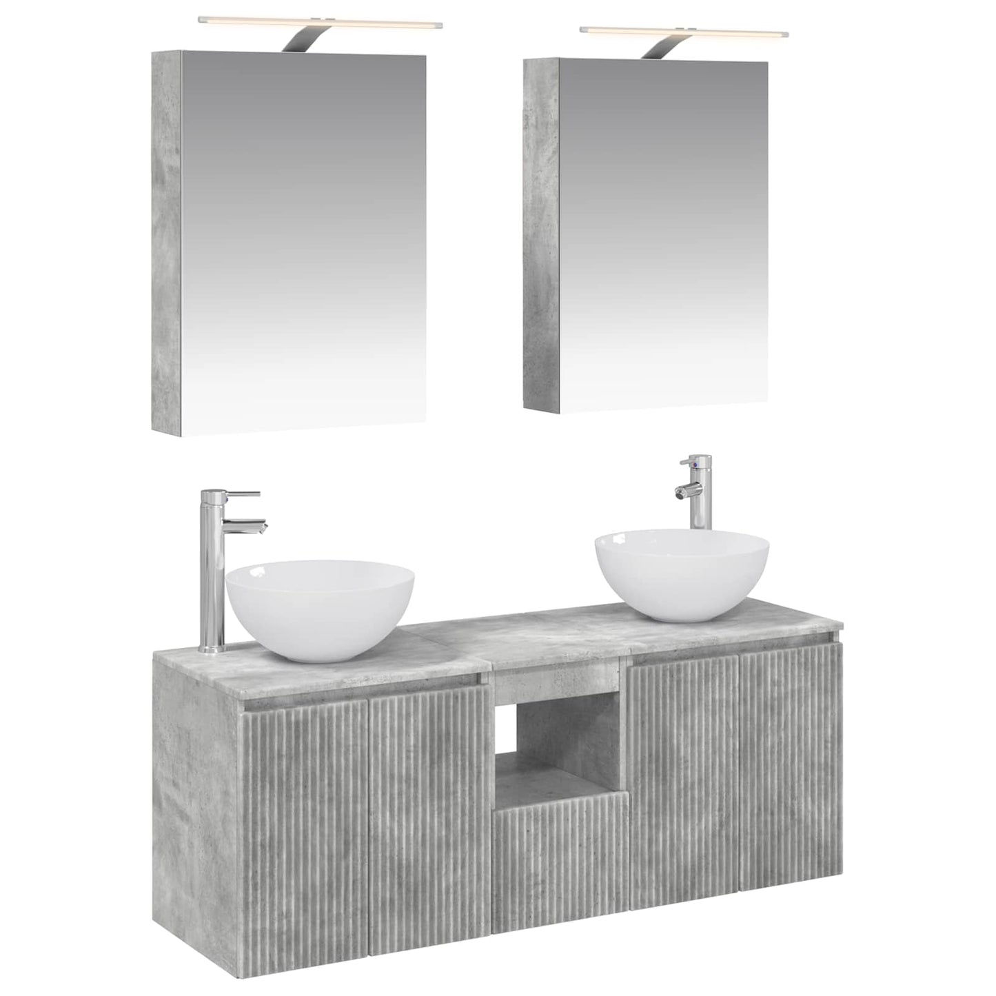Bathroom Cabinet Set 5 pcs Concrete Grey Engineered Wood