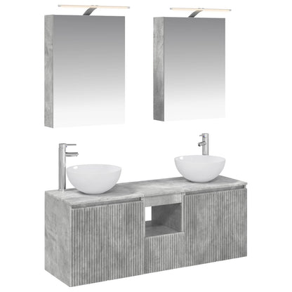 Bathroom Cabinet Set 5 pcs Concrete Grey Engineered Wood