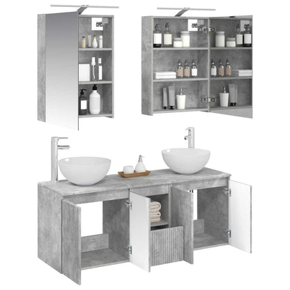 Bathroom Cabinet Set 5 pcs Concrete Grey Engineered Wood