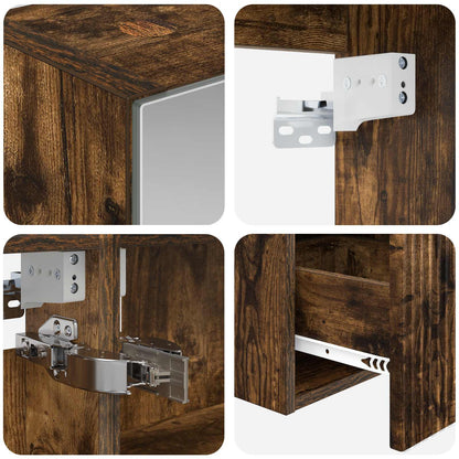 Bathroom Cabinet Set 5 pcs Smoked Oak Engineered Wood