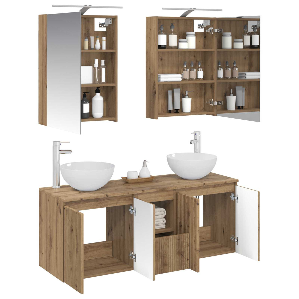 Bathroom Cabinet Set 5 pcs Artisan Oak Engineered Wood