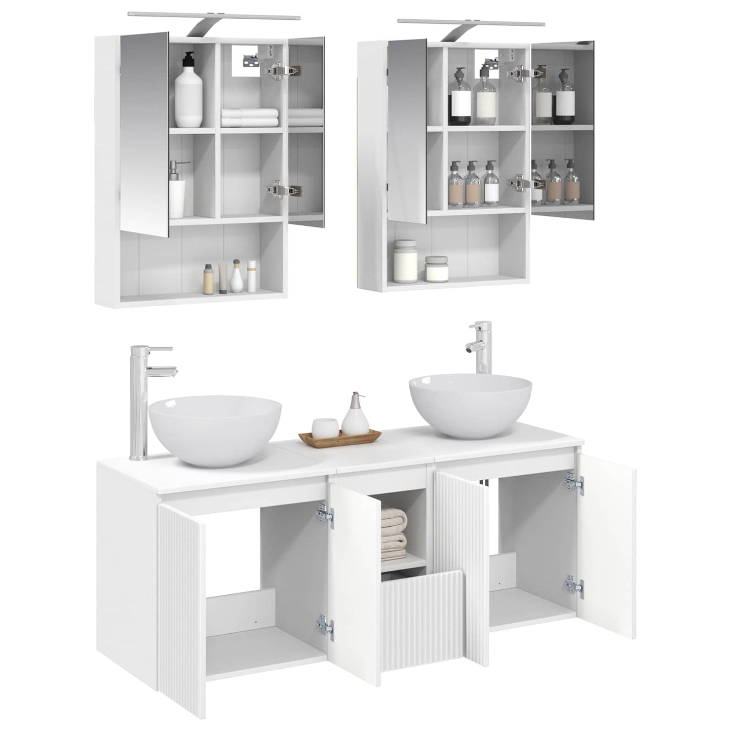 Bathroom Cabinet Set 5 pcs White 50 x 14.5 x 70 cm