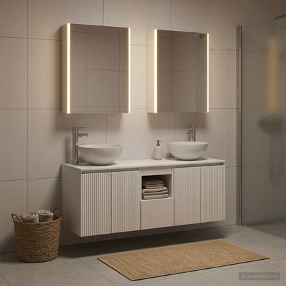 Bathroom Cabinet Set 5 pcs White Engineered Wood