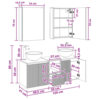 Bathroom Cabinet Set 5 pcs White 53 x 15.5 x 70 cm