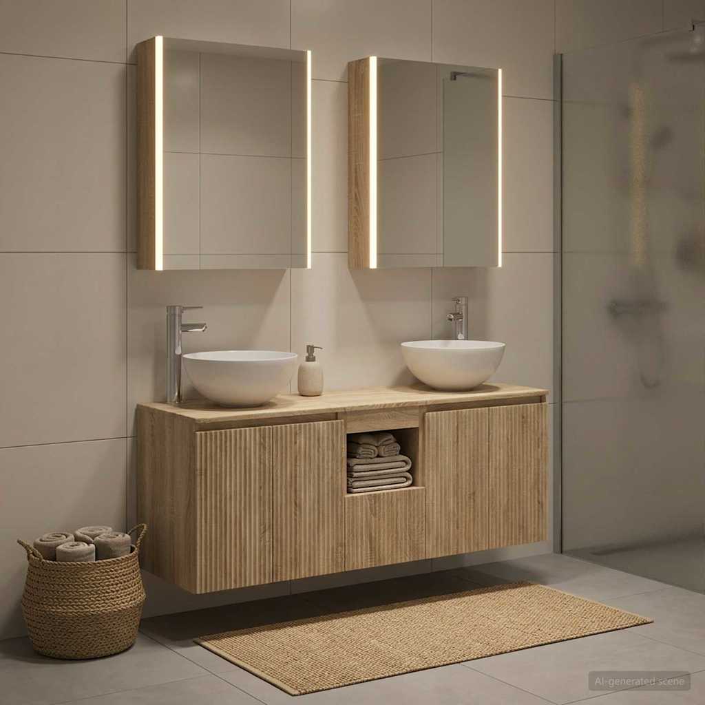 Bathroom Cabinet Set 5 pcs Sonoma Oak Engineered Wood