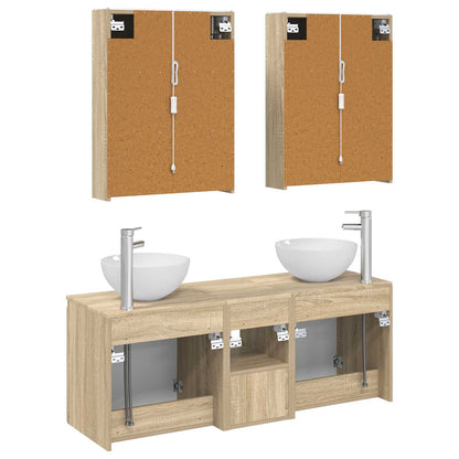 Bathroom Cabinet Set 5 pcs Sonoma Oak Engineered Wood