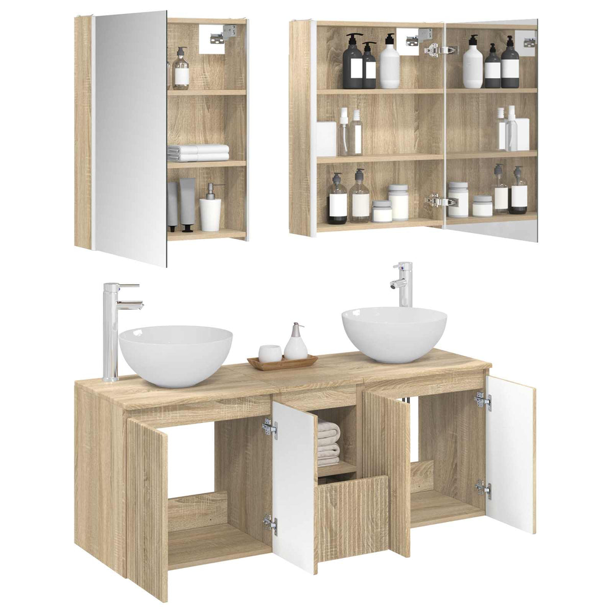 Bathroom Cabinet Set 5 pcs Sonoma Oak Engineered Wood