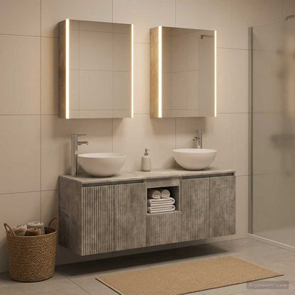 Bathroom Cabinet Set 5 pcs Concrete Grey Engineered Wood
