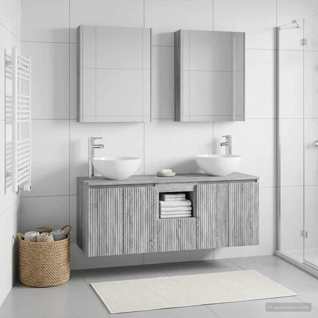 Bathroom Cabinet Set 5 pcs Grey Sonoma Engineered Wood