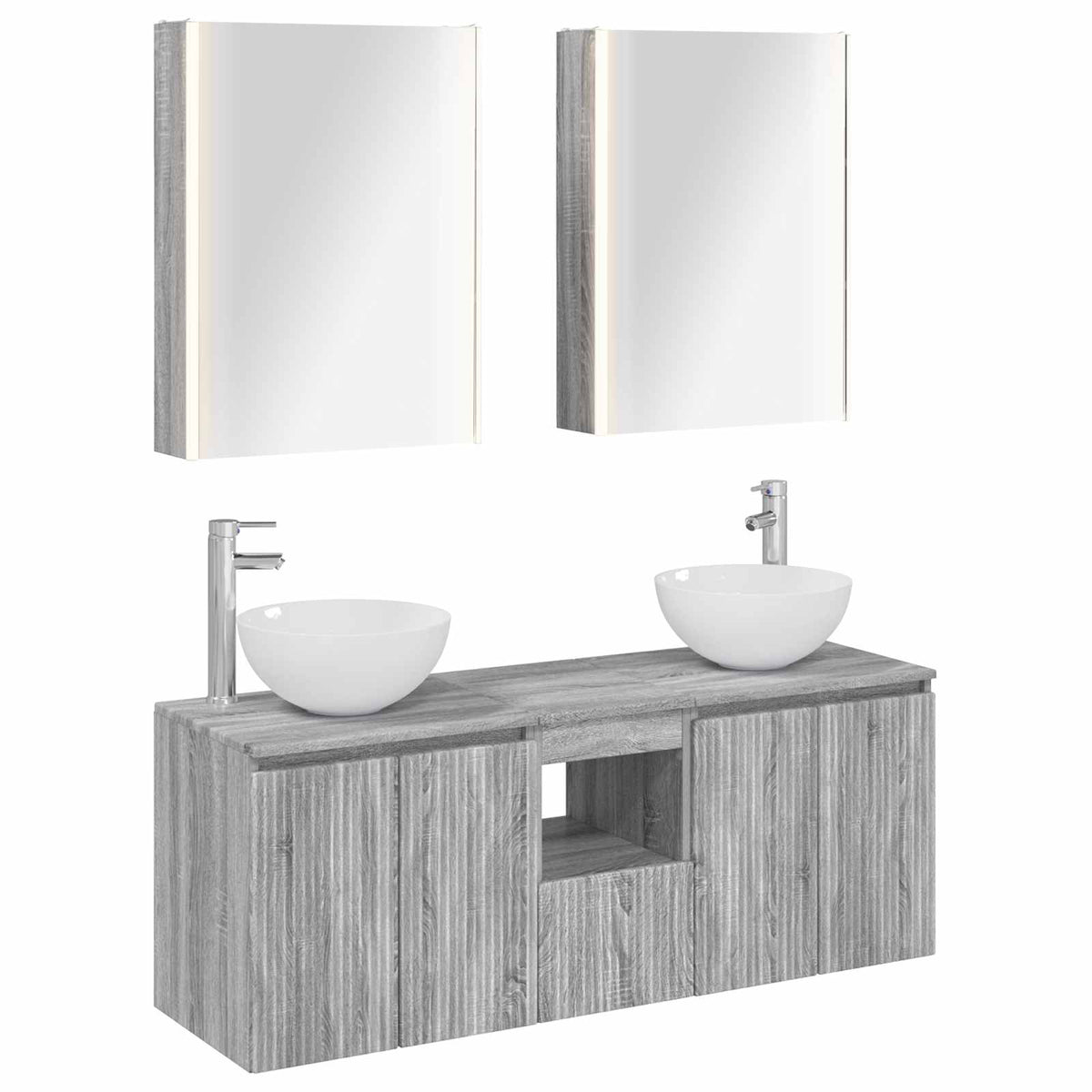 Bathroom Cabinet Set 5 pcs Grey Sonoma Engineered Wood
