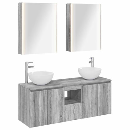 Bathroom Cabinet Set 5 pcs Grey Sonoma Engineered Wood