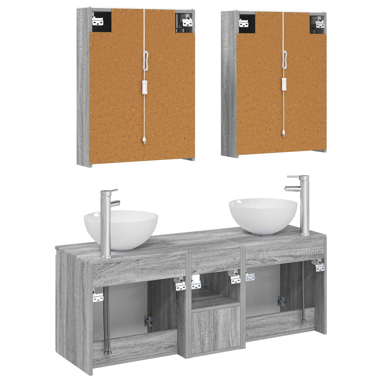 Bathroom Cabinet Set 5 pcs Grey Sonoma Engineered Wood