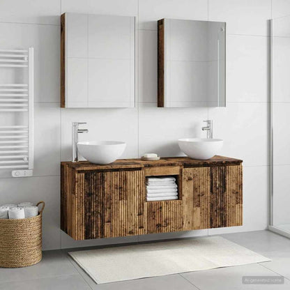 Bathroom Cabinet Set 5 pcs Old Wood Engineered Wood
