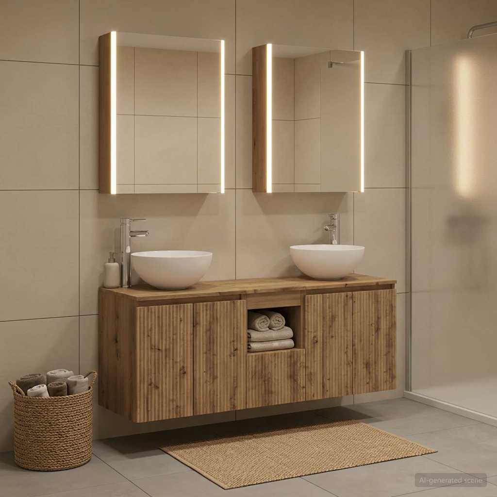 Bathroom Cabinet Set 5 pcs Artisan Oak Engineered Wood