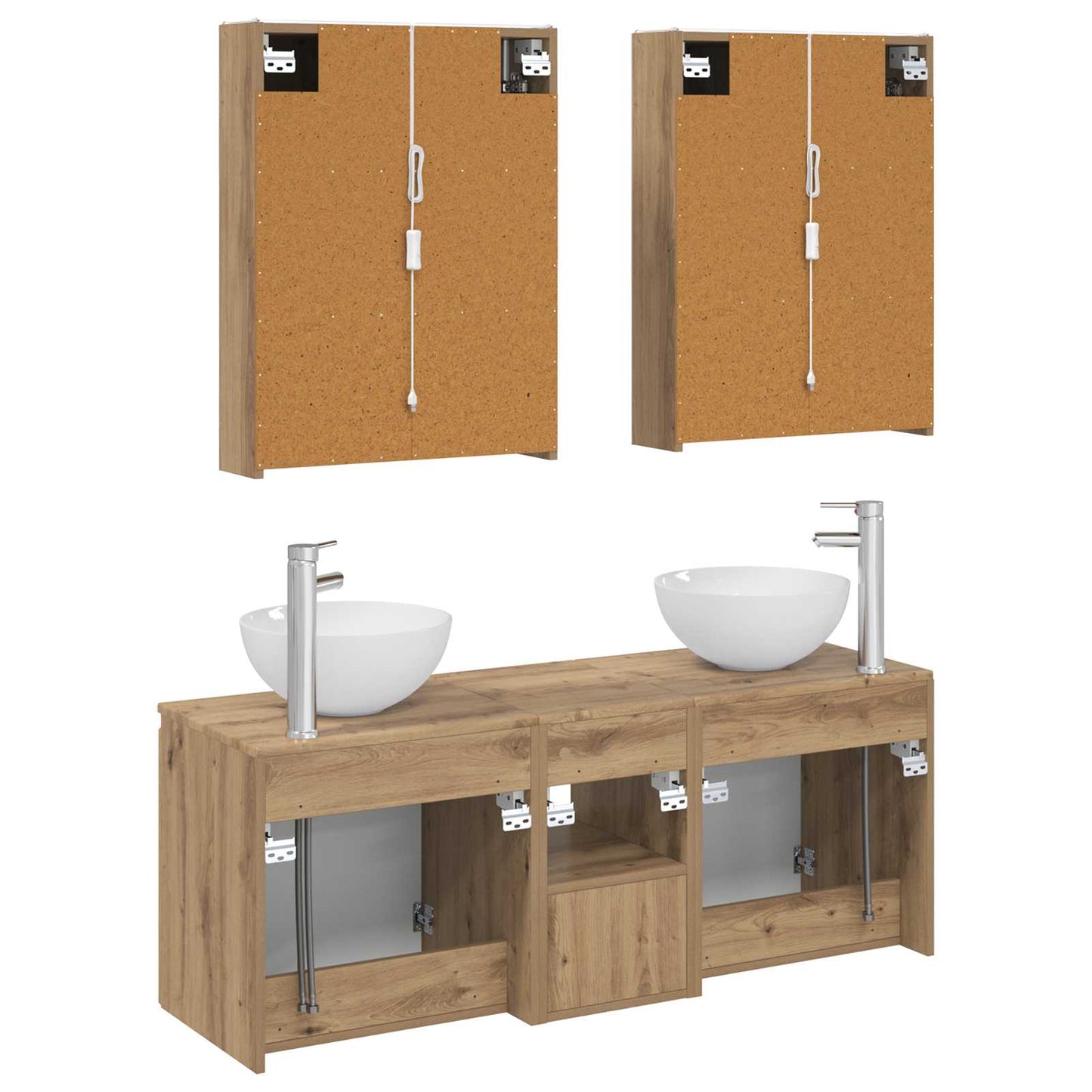 Bathroom Cabinet Set 5 pcs Artisan Oak Engineered Wood