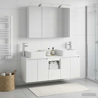 Bathroom Cabinet Set 4 pcs White Engineered Wood