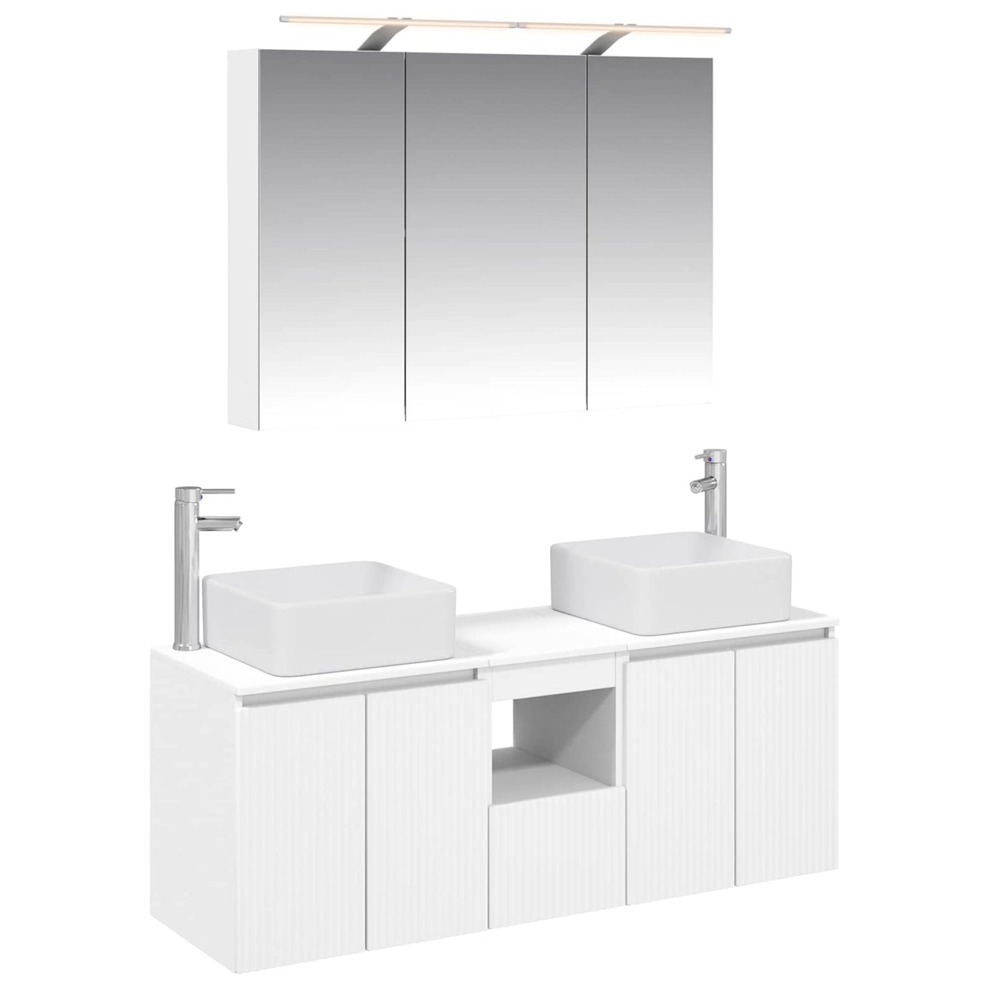 Bathroom Cabinet Set 4 pcs White Engineered Wood