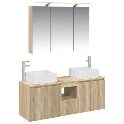 Bathroom Cabinet Set 4 pcs Sonoma Oak Engineered Wood