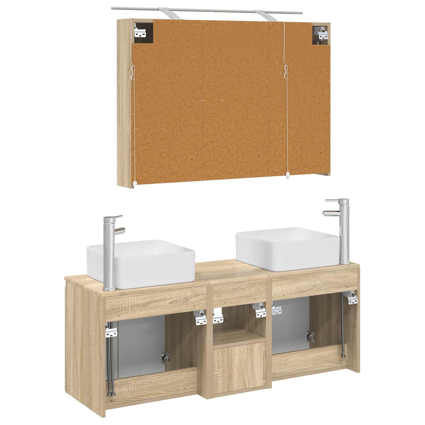 Bathroom Cabinet Set 4 pcs Sonoma Oak Engineered Wood