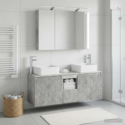 Bathroom Cabinet Set 4 pcs Concrete Grey Engineered Wood