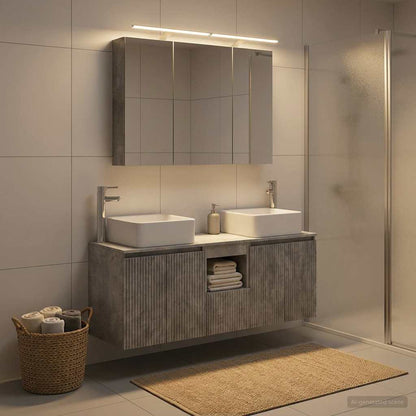 Bathroom Cabinet Set 4 pcs Concrete Grey Engineered Wood