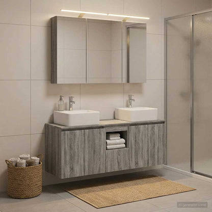 Bathroom Cabinet Set 4 pcs Grey Sonoma Engineered Wood