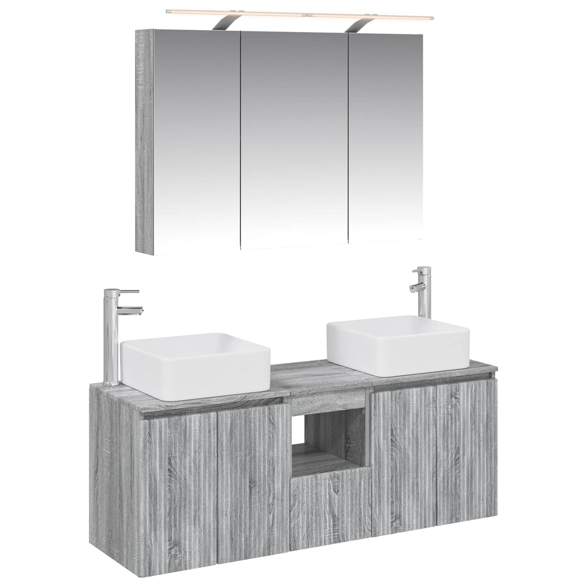 Bathroom Cabinet Set 4 pcs Grey Sonoma Engineered Wood